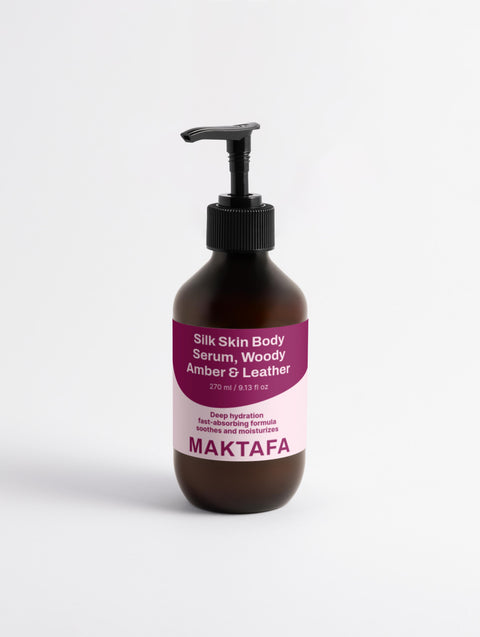 Silk Skin Body Serum – Woody Amber & Leather 🌿Refresh & Revitalize 🍃✨
