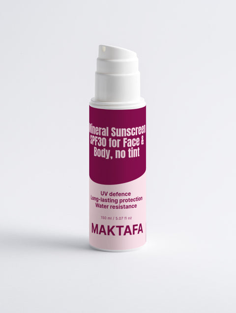 Mineral Sunscreen SPF30 for Face & Body – Broad-Spectrum UV Defense ☀️